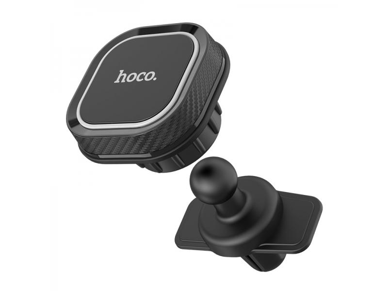 Hoco CA52 Mагнитный aвтомобильный держатель телефона для воздуховыпускного отверстия (черный/серый)