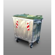 Оцинкованный контейнер с зеленой пластиковой крышкой(объем, 1100Л EU)