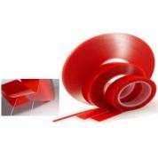 Adhesive tape double-sided 10mm (red-transparent)